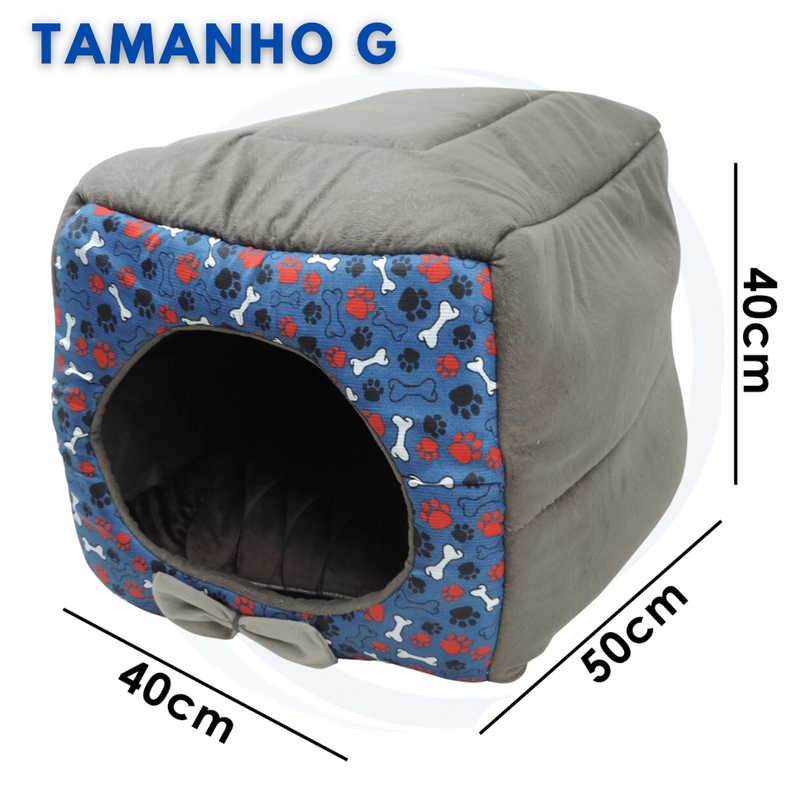 Cama Toca Iglu 3 em 1 para Cachorro e Gato Caminha Pet com Almofada