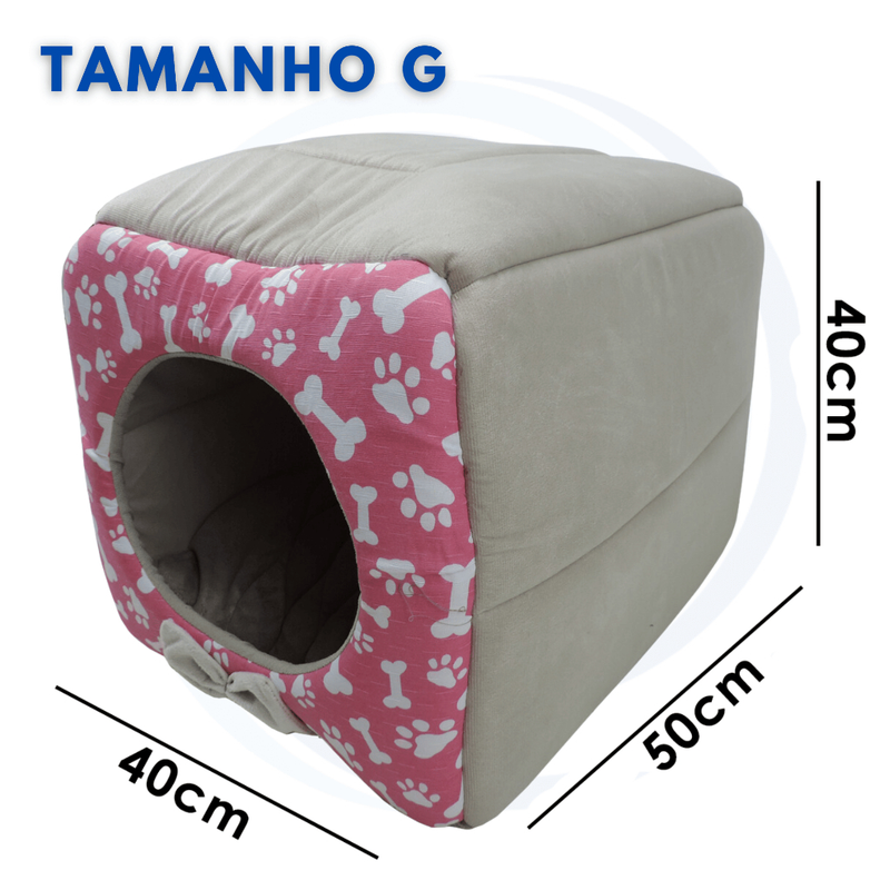 Cama Toca Iglu 3 em 1 para Cachorro e Gato Caminha Pet com Almofada