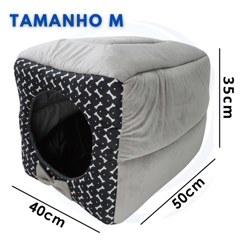 Cama Toca Iglu 3 em 1 para Cachorro e Gato Caminha Pet com Almofada