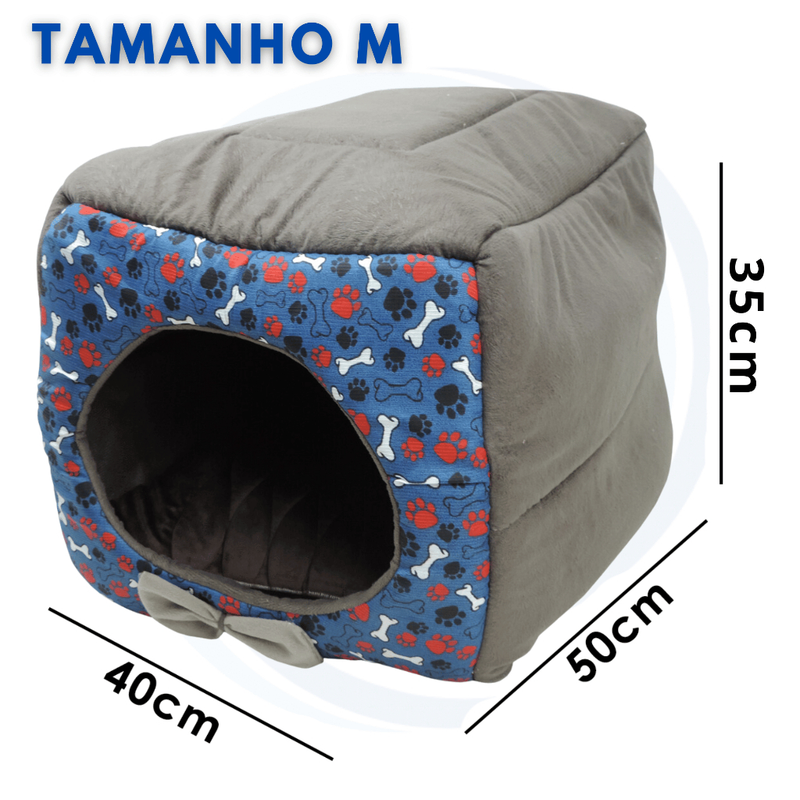 Cama Toca Iglu 3 em 1 para Cachorro e Gato Caminha Pet com Almofada