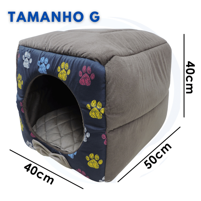 Cama Toca Iglu 3 em 1 para Cachorro e Gato Caminha Pet com Almofada