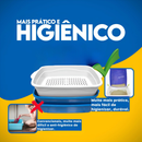 Caixa de Areia Para Gatos Banheira Higiênica Furba 3 Peças Com Bandeja Sanitária e Peneira