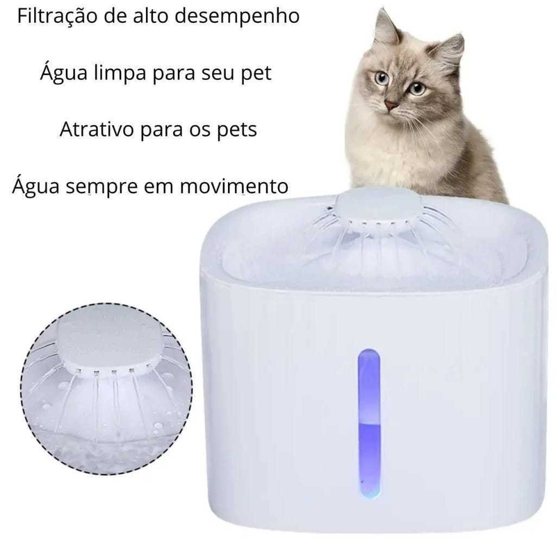 Bebedouro Fonte de Água Elevado Automático Com Filtro 3 Estágios Para Pet Cachorro Gato 3 Litros